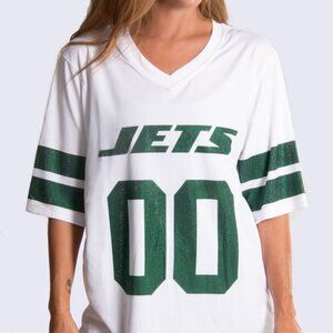 NFL Licensed White Tunic Crystal Pullover Jersey--New York Jets